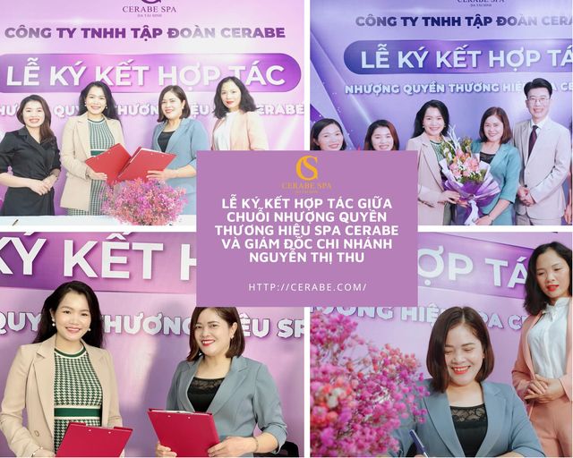 Giám đốc Nguyễn Thu trong ngày đầu kỹ kết hợp tác mở Spa theo chuỗi nhượng quyền thương hiệu Spa Cerabe