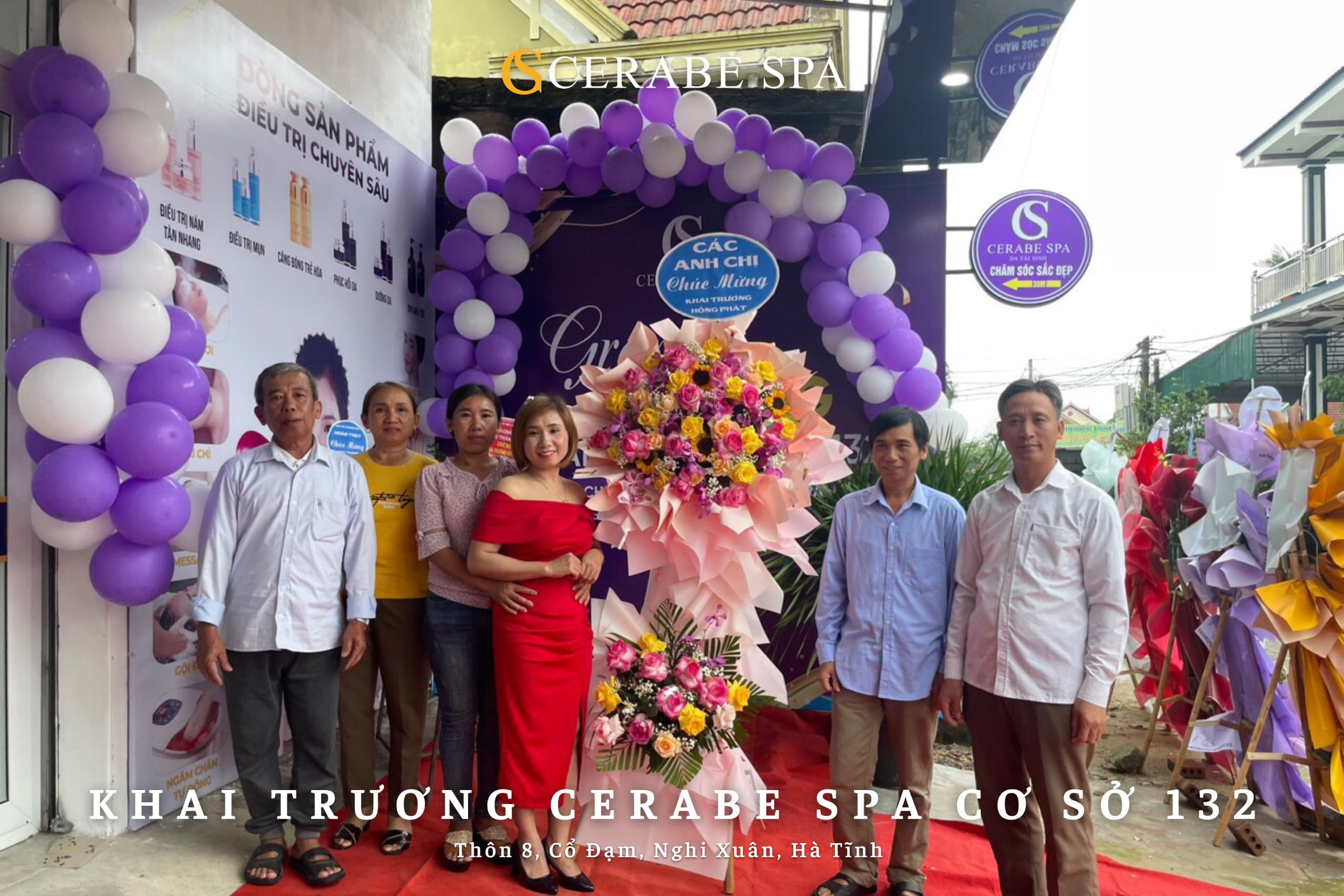 rất nhiều lời chúc và lãng hoa tươi thắm được gửi đến chúc mừng tân chủ Spa Cerabe Nguyễn Hường