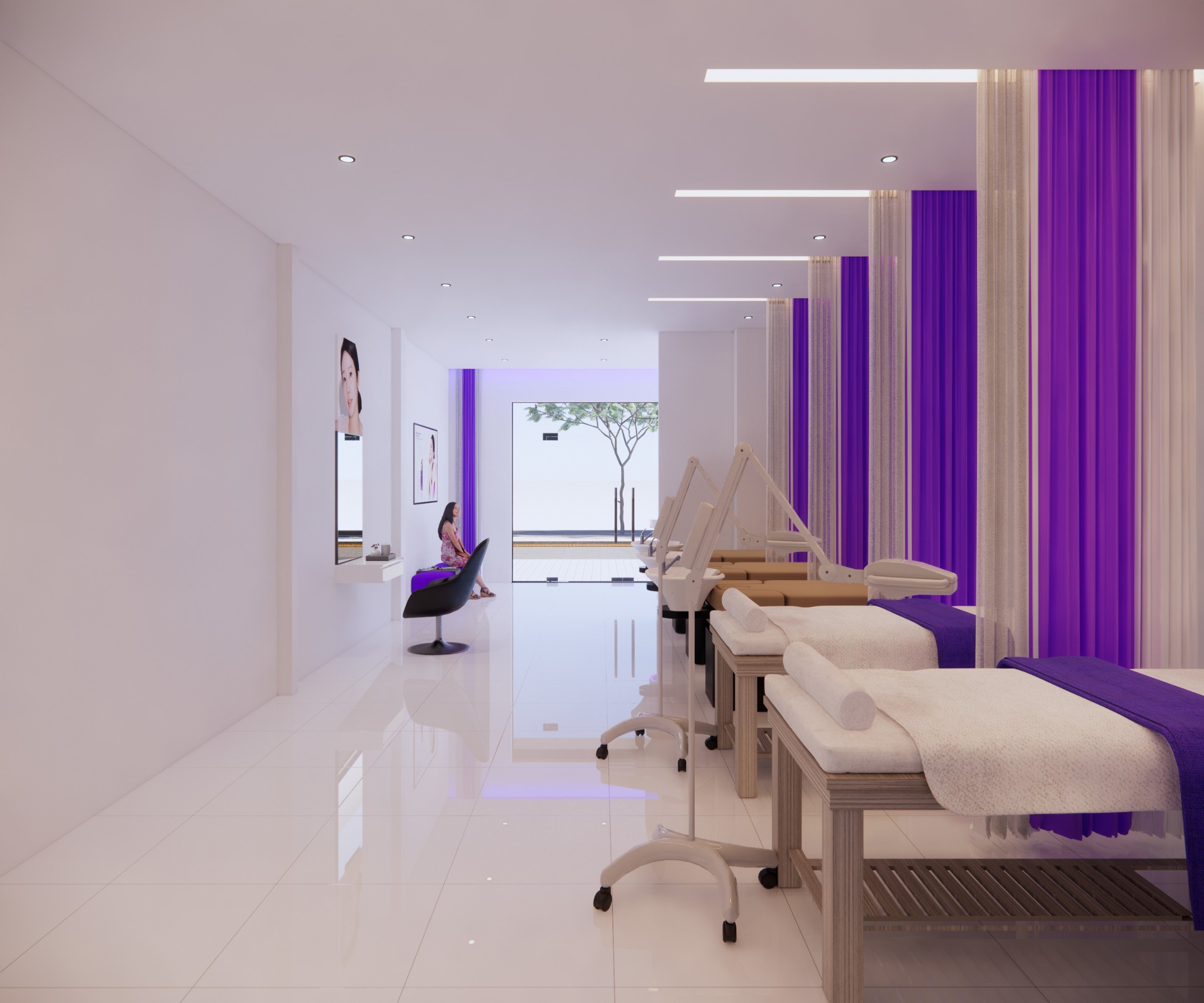 Không gian trong cơ sở Spa Cerabe mang phong cách hiện đại mà ấm cúng